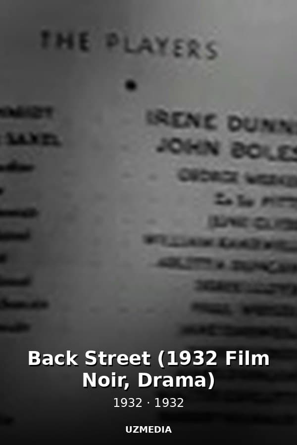 Back Street (1932 Film Noir, Drama) — Kino 1932