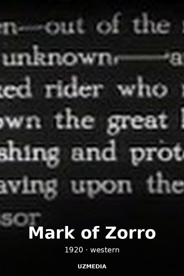 Mark of Zorro — Kino 1920
